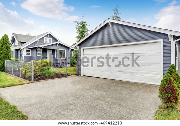 Separate Garage Exterior Siding Trim Concrete Stock Photo Edit