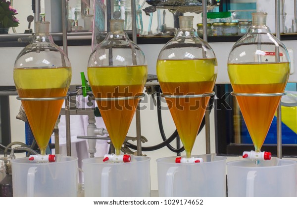 separating natural product use\
ethylacetate with water have two layer in separating\
funnel