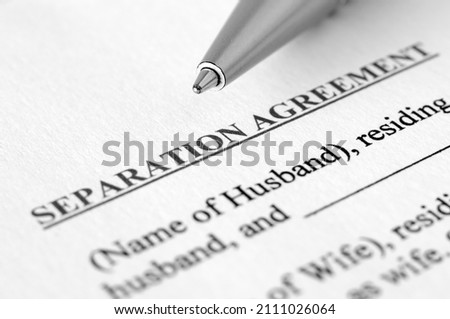 Separation agreement document with pen