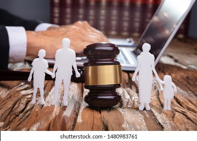 Separation Of Family Silhouette With Gavel In Courtroom - Shutterstock ID 1480983761