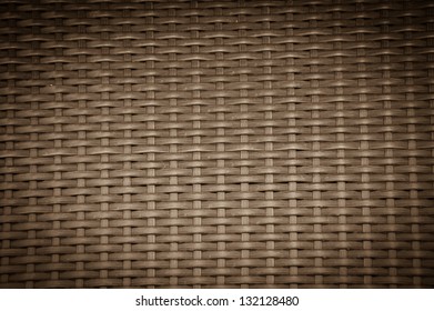 Sepia basket weave pattern. Vignette. Textured Background.