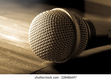 Sepia color filtered of microphone. 