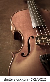 Sepia Color Of Wood Violin.