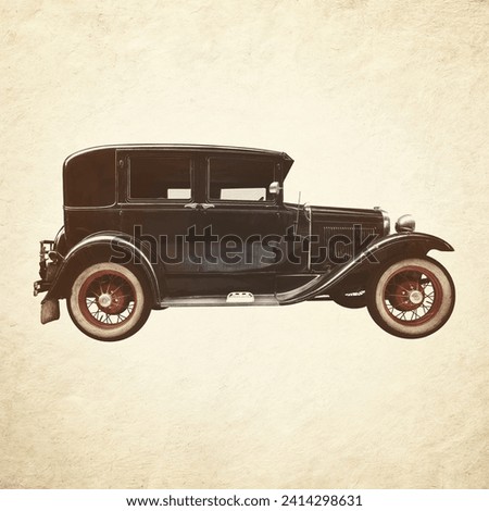 Sepia toned image of an early twentieth century black luxury classic car