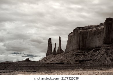 Sepia Toned Monument Valley North East Arizona Navajo Nation USA