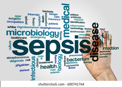 Sepsis Word Cloud On Grey Background