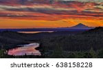 September 1, 2016, Mt Redoubt Volcano at Skilak Lake, spectacular sunset with extinct volcano in view, Alaska, the Aleutian Mountain Range - elevation 10,197 feet