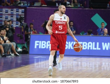 September 10 2017 Turkey's Istanbul City Played In The FIBA Eurobasket 2017 Men's Basketball Championship In Spain, The Basketball Team Beat Turkey 73-56. Sinan Güler Dribbles.