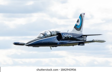 September 12, 2020, Kaluga Region, Russia. The Aero L-39 Albatros Training Aircraft Performs A Training Flight At The Oreshkovo Airfield.