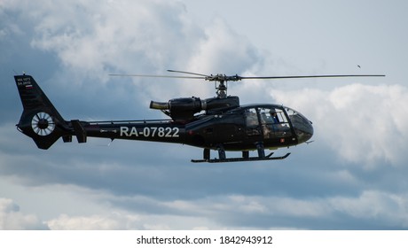 September 12, 2020, Kaluga Region, Russia. Helicopter Sud-Aviation Gazelle SA 341 G At The Airport Oreshkovo.