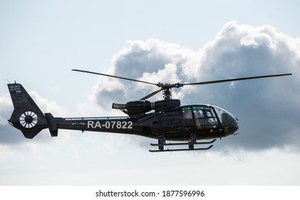 September 12, 2020, Kaluga Region, Russia. Helicopter Sud-Aviation Gazelle SA 341 G At The Airport Oreshkovo.