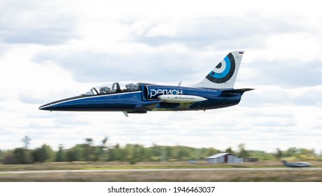 September 12, 2020, Kaluga Region, Russia. The Aero L-39 Albatros Training Aircraft Performs A Training Flight At The Oreshkovo Airfield.