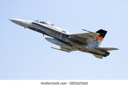 September 13 2020:  A Royal Canadian Air Force CF-18 Hornet performing at Airshow London Skydrive 2020.