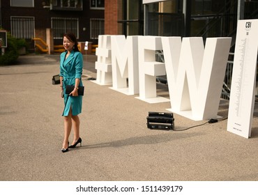 September 17, 2019: Milan, Italy - Street Style Outfit During Milan Fashion Week - MFWSS20