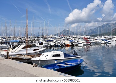 September 18, 2016. Montenegro, Bar. Yachts And Boats In The Port Of Bar.