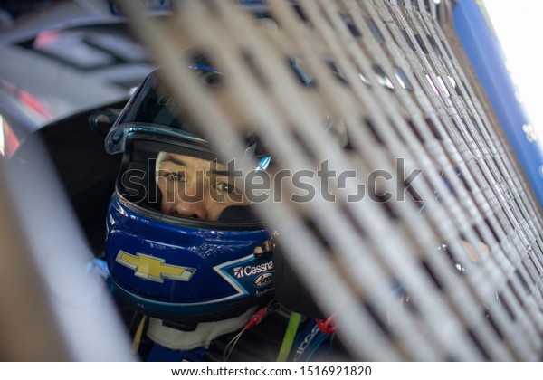 September 20, 2019 -\
Richmond, Virginia, USA: Kyle Larson (42) takes to the track to\
practice for the Federated Auto Parts 400 at Richmond Raceway in\
Richmond, Virginia.
