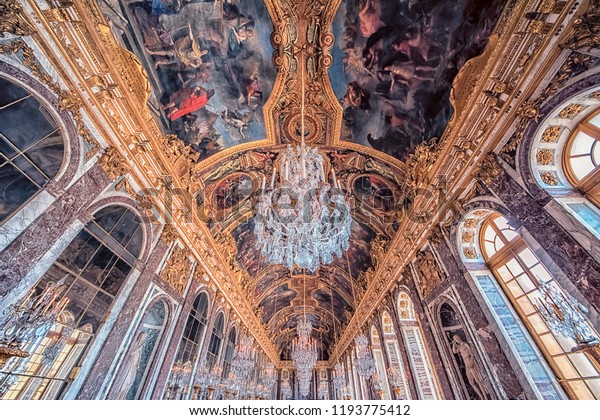 September 2018 Versailles France Hall Mirrors Stock Photo Edit