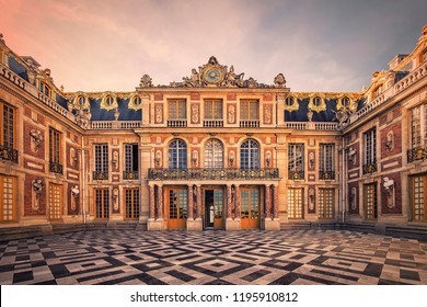 September 2018 - Versailles, France - Versailles Palace facade near Paris