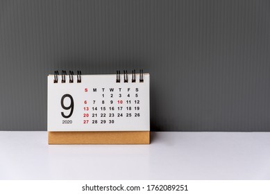 September 2020 Calendar Grey Backgrounds