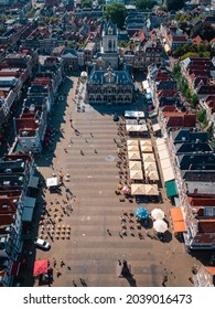 september 2021, Delft City Hall in high view - Delft, Netherlands