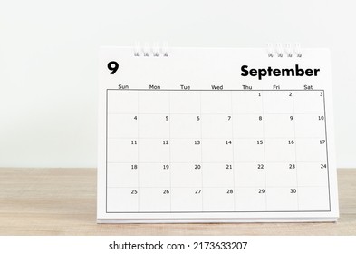 September 2022 Desk Calendar On Wooden Stock Photo 2173633207 ...