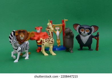 September 2022, Istanbul, Turkiye: Madagascar Figurines From Burger King And McDonald's Toys.