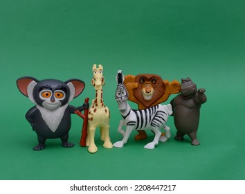 September 2022, Istanbul, Turkiye: Madagascar Figurines From Burger King And McDonald's Toys.