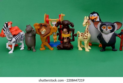 September 2022, Istanbul, Turkiye: Madagascar Figurines From Burger King And McDonald's Toys.