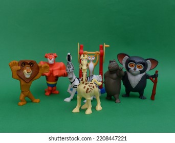 September 2022, Istanbul, Turkiye: Madagascar Figurines From Burger King And McDonald's Toys.