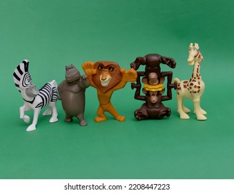 September 2022, Istanbul, Turkiye: Madagascar Figurines From Burger King And McDonald's Toys.