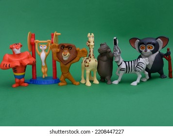 September 2022, Istanbul, Turkiye: Madagascar Figurines From Burger King And McDonald's Toys.