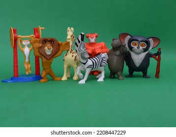 September 2022, Istanbul, Turkiye: Madagascar Figurines From Burger King And McDonald's Toys.