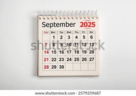 September 2025. Resolution, strategy, solution, goal, business and holidays. Date month September 2025. Page of annual monthly calendar September 2025. planning new year