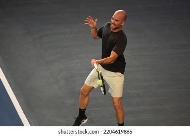 September 21, 2022 - Les Arènes De Metz, Metz, France, Moselle Open - France’s Adrian Mannarino Playing Sweden’s Mikael Ymer In 1st Round (R32) Of The Main Draw