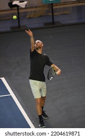 September 21, 2022 - Les Arènes De Metz, Metz, France, Moselle Open - France’s Adrian Mannarino Playing Sweden’s Mikael Ymer In 1st Round (R32) Of The Main Draw