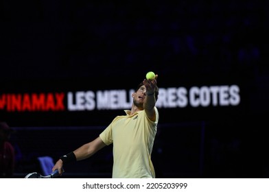 September 22, 2022 - Les Arènes De Metz, Metz, France, Moselle Open - Austria’s Dominic Thiem Playing Poland’s Hubert Hurkacz (2nd Seed) In The Round Of 16