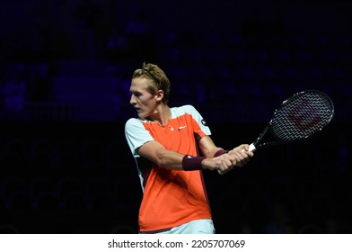 September 23, 2022 - Les Arènes De Metz, Metz, France, Moselle Open - American Sebastien Korda Was Defeated By Italian Lorenzo Sonego In The Quarterfinals