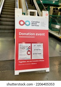 September 25, 2022: Calgary Canada. Eau Claire Market Canadian Blood Services Donation Event Singing