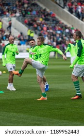 September 25th, 2018, Cork, Ireland - Damien Duff During The Warm Up On The Pairc Ui Chaoimh Pitch For The Liam Miller Tribute Match Between Ireland And Celtic XI Vs Manchester United XI.