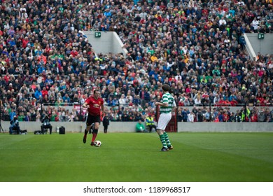 September 25th, 2018, Cork, Ireland - John O Shea And Kevin Kilbane During The Liam Miller Tribute Match Between Ireland And Celtic XI Vs Manchester United XI.