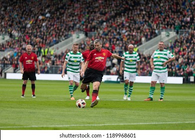 September 25th, 2018, Cork, Ireland - Denis Irwin Scores A Penalty During The Liam Miller Tribute Match Between Ireland And Celtic XI Vs Manchester United XI.