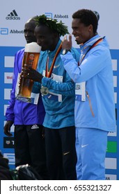 SEPTEMBER 27, 2015 - BERLIN: The Winner Of The Berlin Marathon (male Competition): Eliud Kipchoge (Kenya)