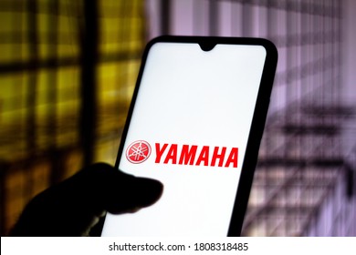 September 3, 2020, Brazil. In This Photo Illustration The Yamaha Motor Company Limited Logo Seen Displayed On A Smartphone