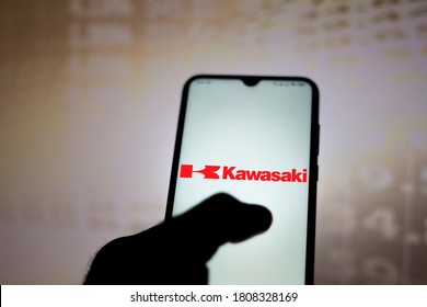 September 3, 2020, Brazil. In This Photo Illustration The Kawasaki Heavy Industries Logo Seen Displayed On A Smartphone