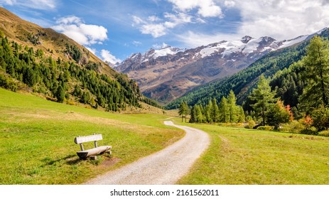 A September day in Vallelunga (or: Langtaufers), a valley in South Tyrol, Italy. It is a side valley of the Venosta (or Vinschgau) valley. It lies in the western part of the province of South Tyrol.
