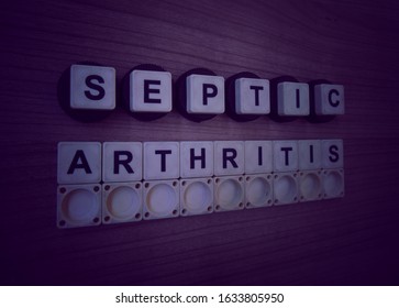 Septic Arthritis, Word Cube With Background.