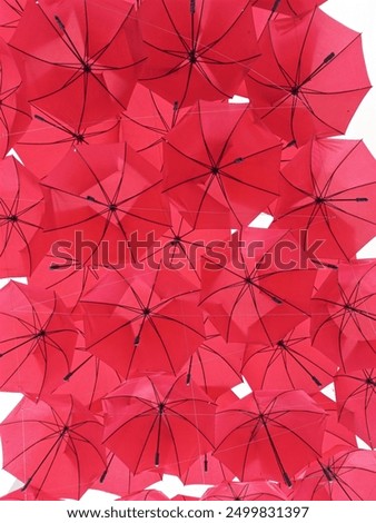 A ser of red umbrellas 