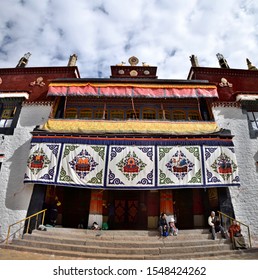 SERA MONASTERY, LHASA, TIBET - CIRCA OCTOBER 2019:  One of the great three Gelug university monasteries of Tibet, located near Lhasa. It was founded in 1419.
