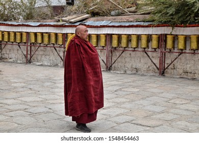 SERA MONASTERY, LHASA, TIBET - CIRCA OCTOBER 2019:  One of the great three Gelug university monasteries of Tibet, located near Lhasa. It was founded in 1419.