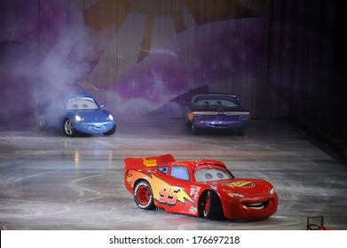 SERBIA, BELGRADE - NOVEMBER 1, 2013: Disney/Pixar CARS Race Across The Ice At Disney On Ice Show / Cartoon Hero